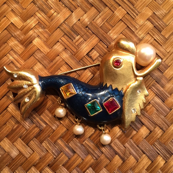 GERARD YOSCA Vintage Enameled Fish Brooch - Picture 2 of 7